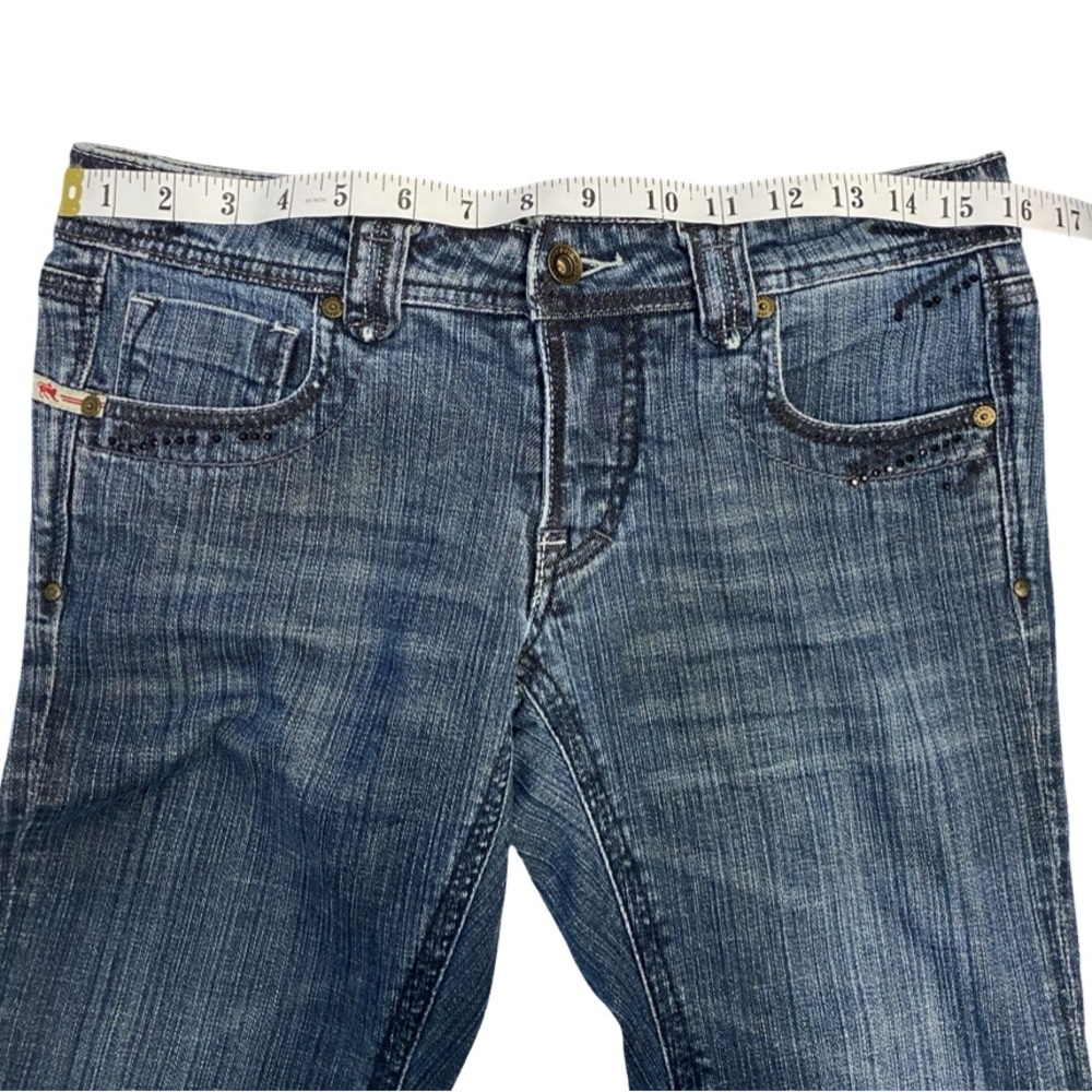 Parasuco Denim Legend Straight Leg Blue Jeans Crystal Embellishment Size 28 - Picture 4 of 16